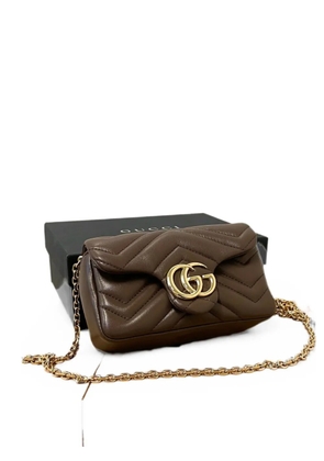 Gucci Marmont matelassé calf leather mini bag - Brown