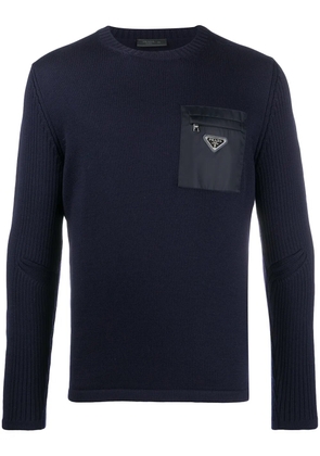 Prada patch pocket jumper - Blue