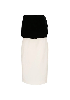 TOM FORD strapless velvet-panel dress - Neutrals