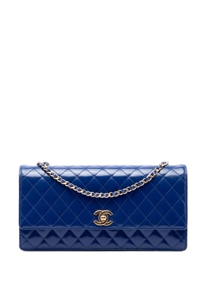CHANEL Pre-Owned 2011 CC Quilted Lambskin Long Flap crossbody bag - Blue