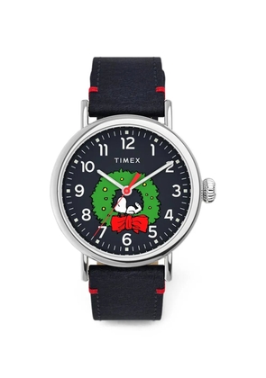 TIMEX x Peanuts Snoopy holiday-motif 40mm watch - Black