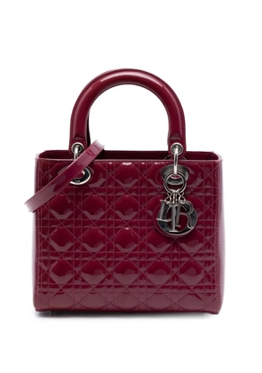 Christian Dior Pre-Owned 2012 Medium Patent Cannage Lady Dior satchel - Red