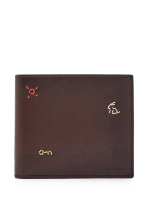 Paul Smith motif-embroidered wallet - Brown