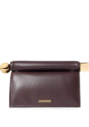 Jacquemus Rond Carré logo-plaque clutch bag - Brown