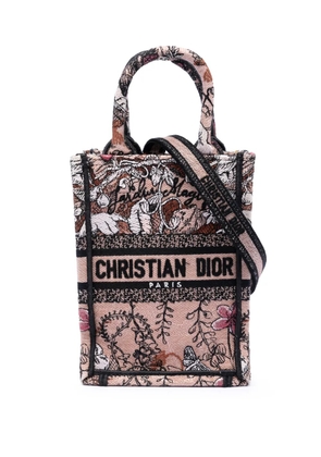 Christian Dior Pre-Owned 2022 Mini Embroidered Canvas Jardin Magique Vertical Book Tote satchel - Pink