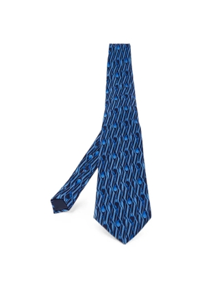 Lanvin Pre-Owned geometric paisley tie - Blue