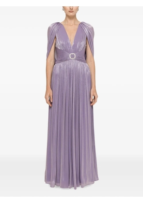 NISSA open-back chiffon maxi dress - Purple