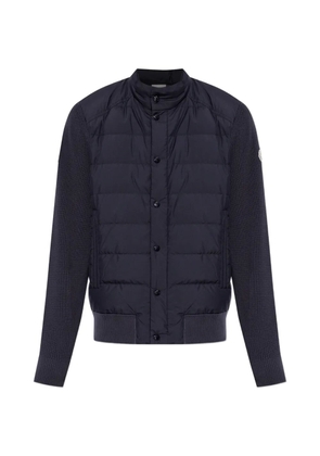 Moncler high-neck quilted-front jacket - Blue