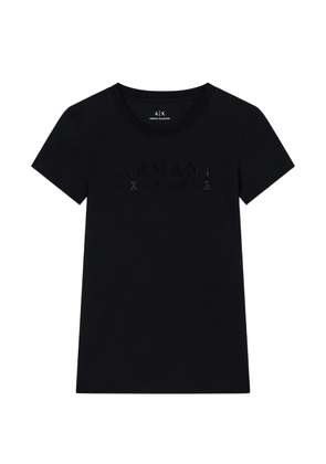 Armani Exchange rhinestone-embellished logo T-shirt - Black
