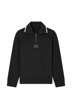 Armani Exchange logo-patch quarter-zip sweatshirt - Brown