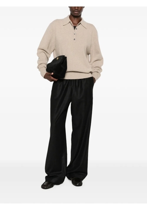 Róhe button-fastening polo-collar sweater - Neutrals