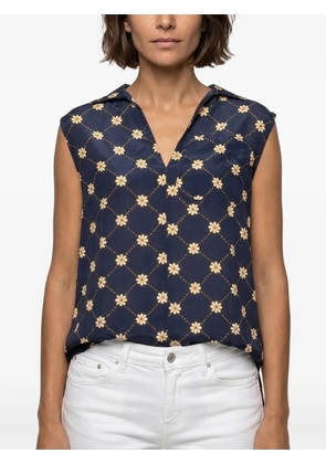 Marni floral-print sleeveless shirt - Blue