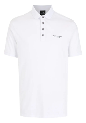 Armani Exchange logo-print polo shirt - White