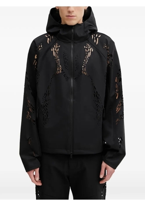 HELIOT EMIL Roan laser-cut hooded jacket - Black
