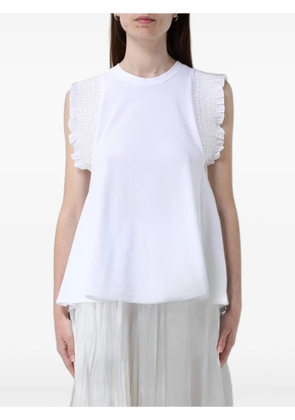 MeimeiJ ruffled smocked T-shirt - White