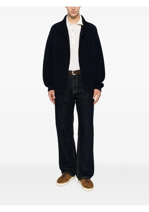 TOM FORD ribbed-knit shawl-collar cardigan - Blue