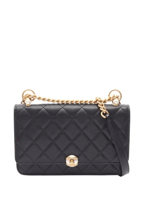 CHANEL Pre-Owned 2019 Quilted Calfskin Pearl CC Accordion Wallet on Chain crossbody bag - Black