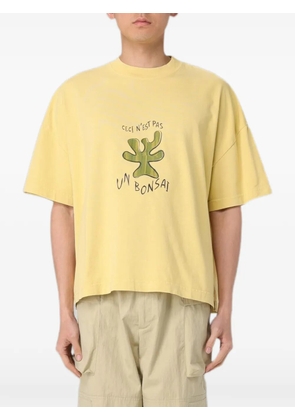Bonsai graphic-print oversized T-shirt - Yellow