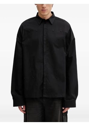 HELIOT EMIL Falerae button-detail long-sleeve shirt - Black