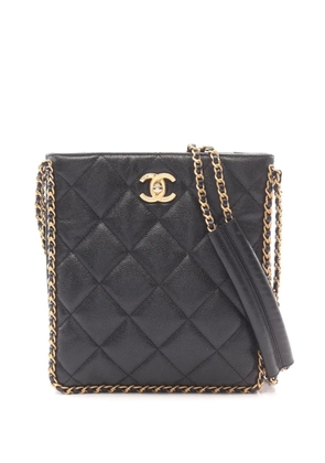 CHANEL Pre-Owned 2021-2026 CC Quilted Caviar Chain Around shoulder bag - Black