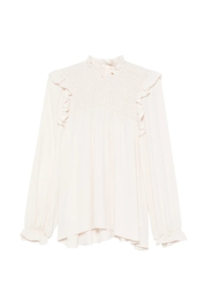 Forte Forte ruffled smocked blouse - Neutrals