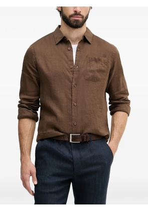 GUESS USA logo-embroidered chest-pocket shirt - Brown