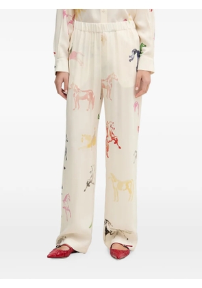 Stine Goya horse-print palazzo pants - White