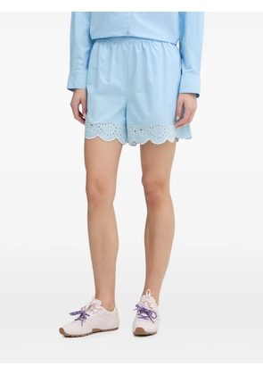 Stine Goya broderie-anglaise scalloped-hem shorts - Blue