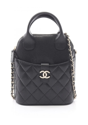 CHANEL Pre-Owned 2021-2026 CC Quilted Caviar Top Handle Bag satchel - Black