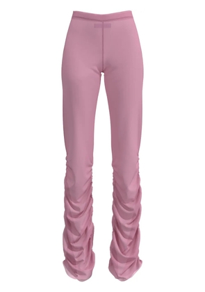 Maccapani ruched crepe slim-fit trousers - Pink