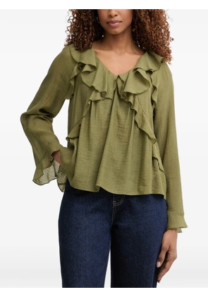 Pedro Del Hierro ruffled long-sleeve blouse - Green