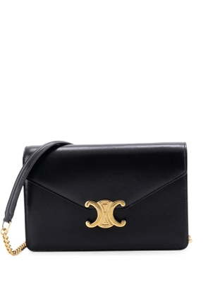 Celine Pre-Owned Margo Triomphe Wallet on Chain Leather crossbody bag - Black