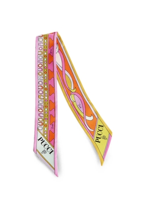 PUCCI mixed-print silk twill scarf - Pink