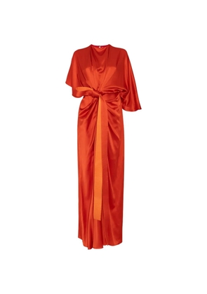 Roksanda Hierys knotted silk-satin maxi dress - Red