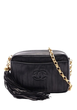 CHANEL Pre-Owned 1991-1994 Quilted Lambskin Mademoiselle Tassel Camera Bag crossbody bag - Black