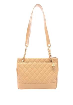 CHANEL Pre-Owned 1991-1994 Quilted Caviar Ball Charm tote bag - Neutrals