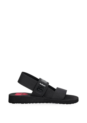 Love Moschino logo-print slingback sandals - Black