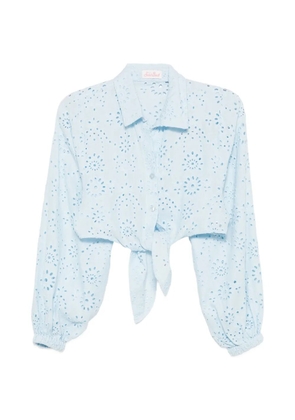 MC2 Saint Barth Febby broderie-anglaise tie-fastening blouse - Blue