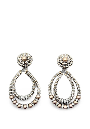 Jennifer Gibson Jewellery 1950s French Rondelle hoop earrings - Silver