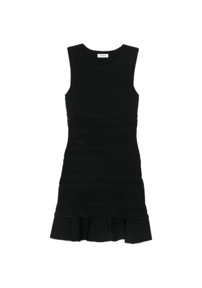 SANDRO ruffled knitted mini dress - Black