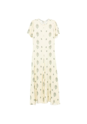SANDRO paisley-print ruffled dress - Yellow