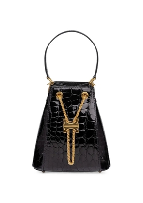 KWANPEN croc-effect chain-link tote bag - Black