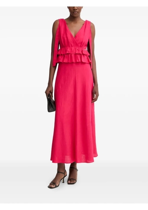 Pedro Del Hierro ruffled-trim shoulder-tie maxi dress - Pink