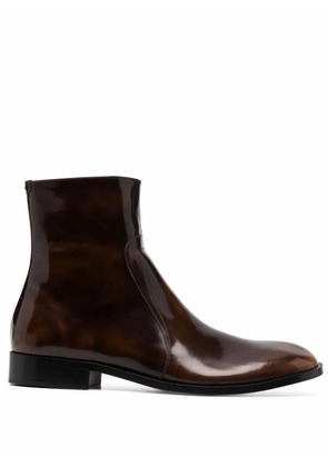 Maison Margiela waxed leather boots - Brown