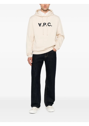 A.P.C. logo-print hoodie - Neutrals