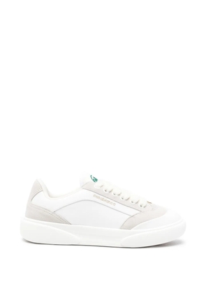 Casablanca suede-panelled logo-print sneakers - White