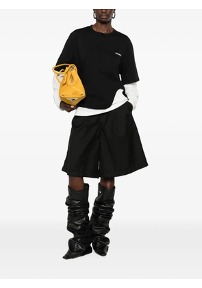 The Attico double-layered asymmetric T-shirt - Black