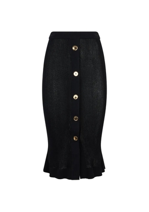 Moschino button-up ribbed maxi skirt - Black