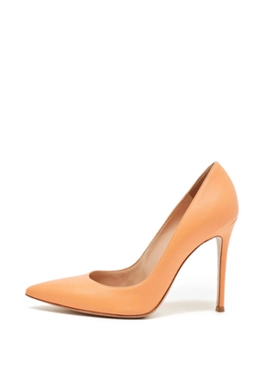 Gianvito Rossi Gianvito pointed-toe leather heeled pumps - Orange