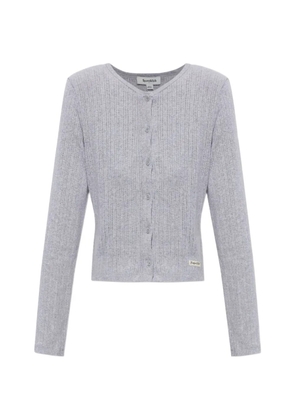 Sporty & Rich pointelle-knit button-up cardigan - Grey
